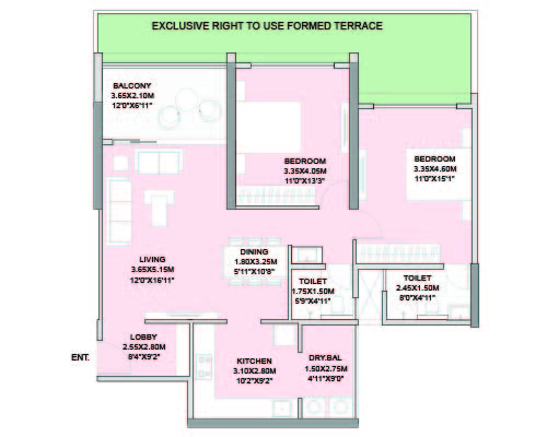 2 BHK home interior